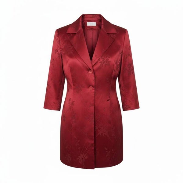 Veste satinée & brodée - t.38 PROMOD - rouge