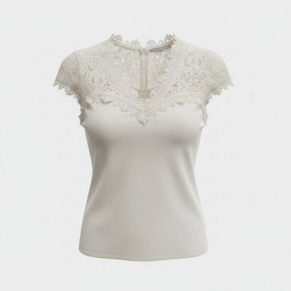 Top en dentelle beige t.S - H&M