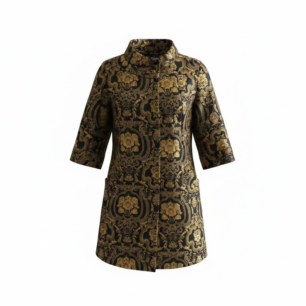 Veste brocart noir et doré - t.36 BLANCO