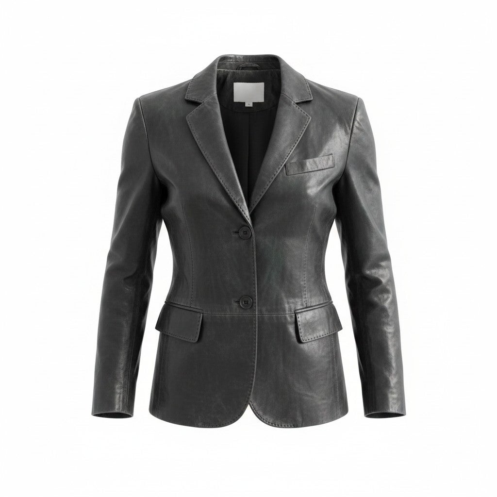 Veste en cuir noir - T.42