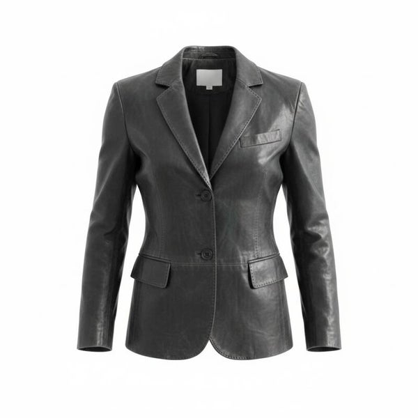 Veste en cuir noir - T.42