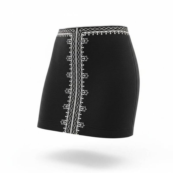 Jupe courte avec broderies - GRAIN DE MALICE - T.40