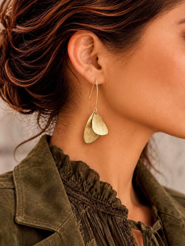 Boucles d'Oreilles Gouttes Mobiles en Laiton - MOUVEMENT