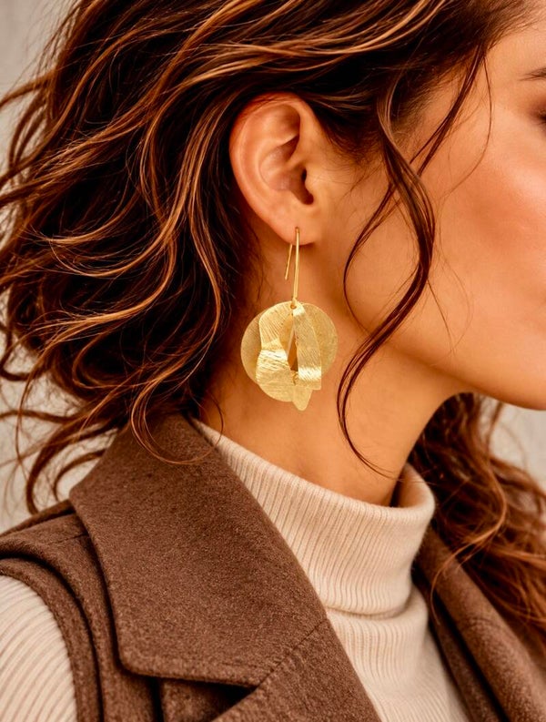 Boucles d'Oreilles Pendantes Sculpturales - VAGUES LUDIQUES