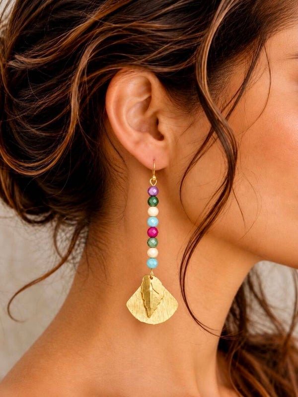 Boucles d'Oreilles en Perles Multicolores - ARC-EN-CIEL