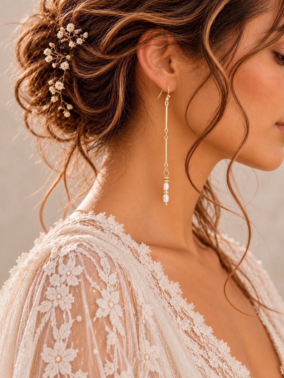 Boucles d'Oreilles Graphiques et Perles - ELANCEE