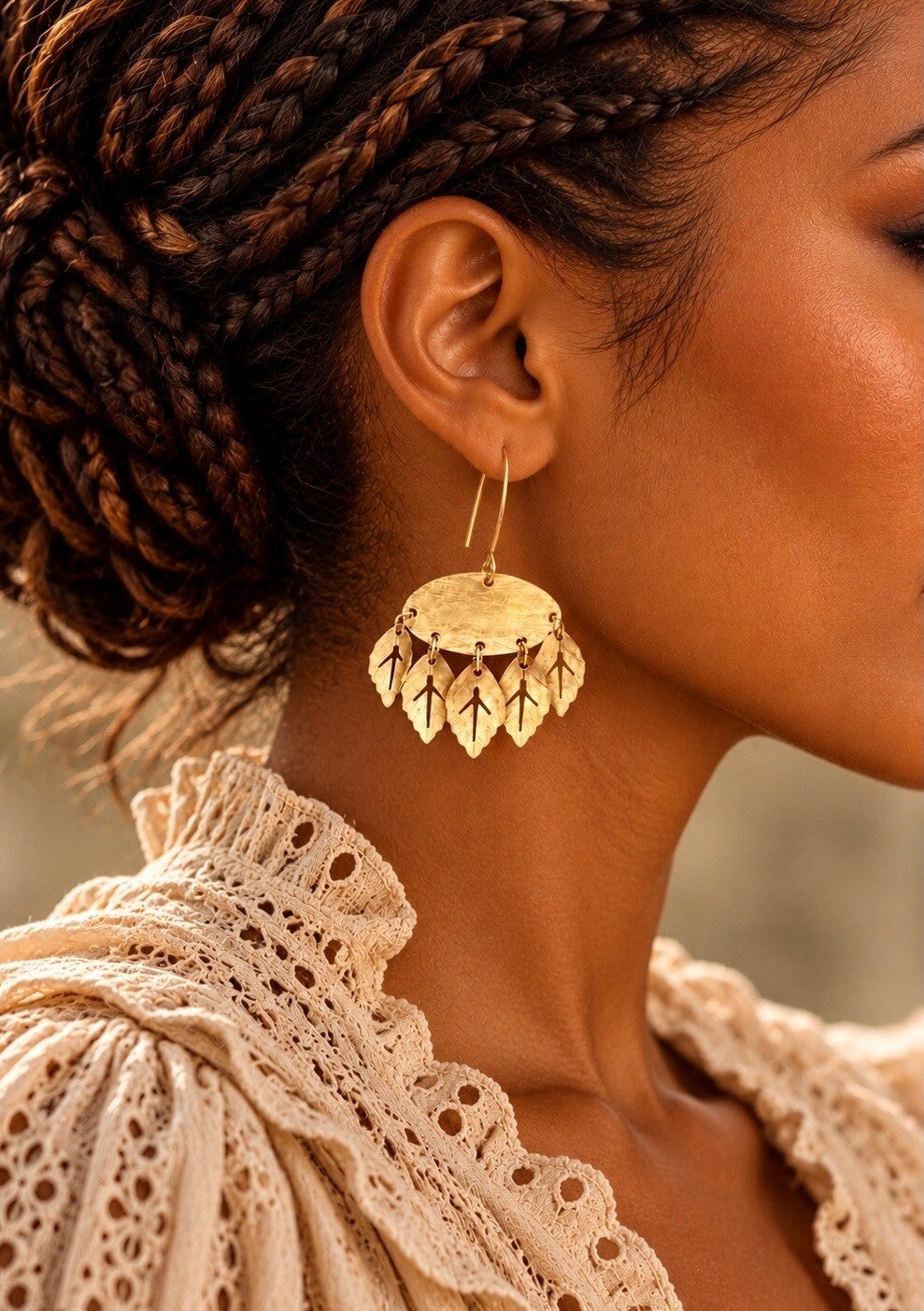 Boucles d'Oreilles Demi-Lune Pampilles - JACI