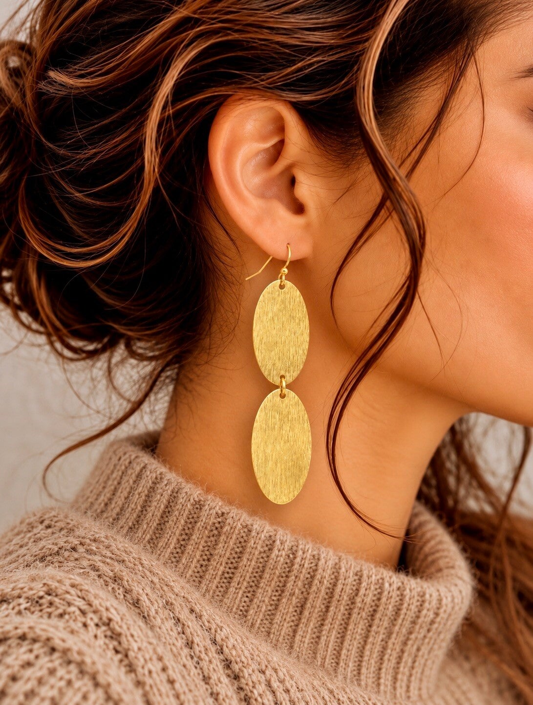 Boucles d'Oreilles Pendantes Mobiles - OVALES
