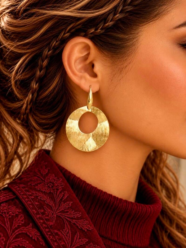Boucles d'Oreilles Rondes Graphiques - ORBITE