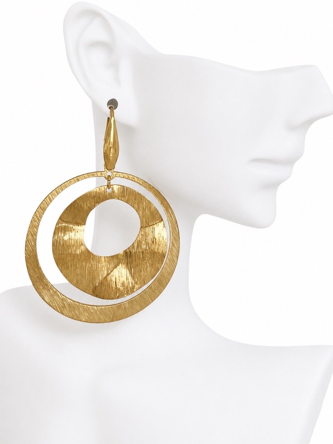 Boucles d’oreilles Constellation en laiton brut brossé et acier inoxydable, design circulaire bohème – IslaBra