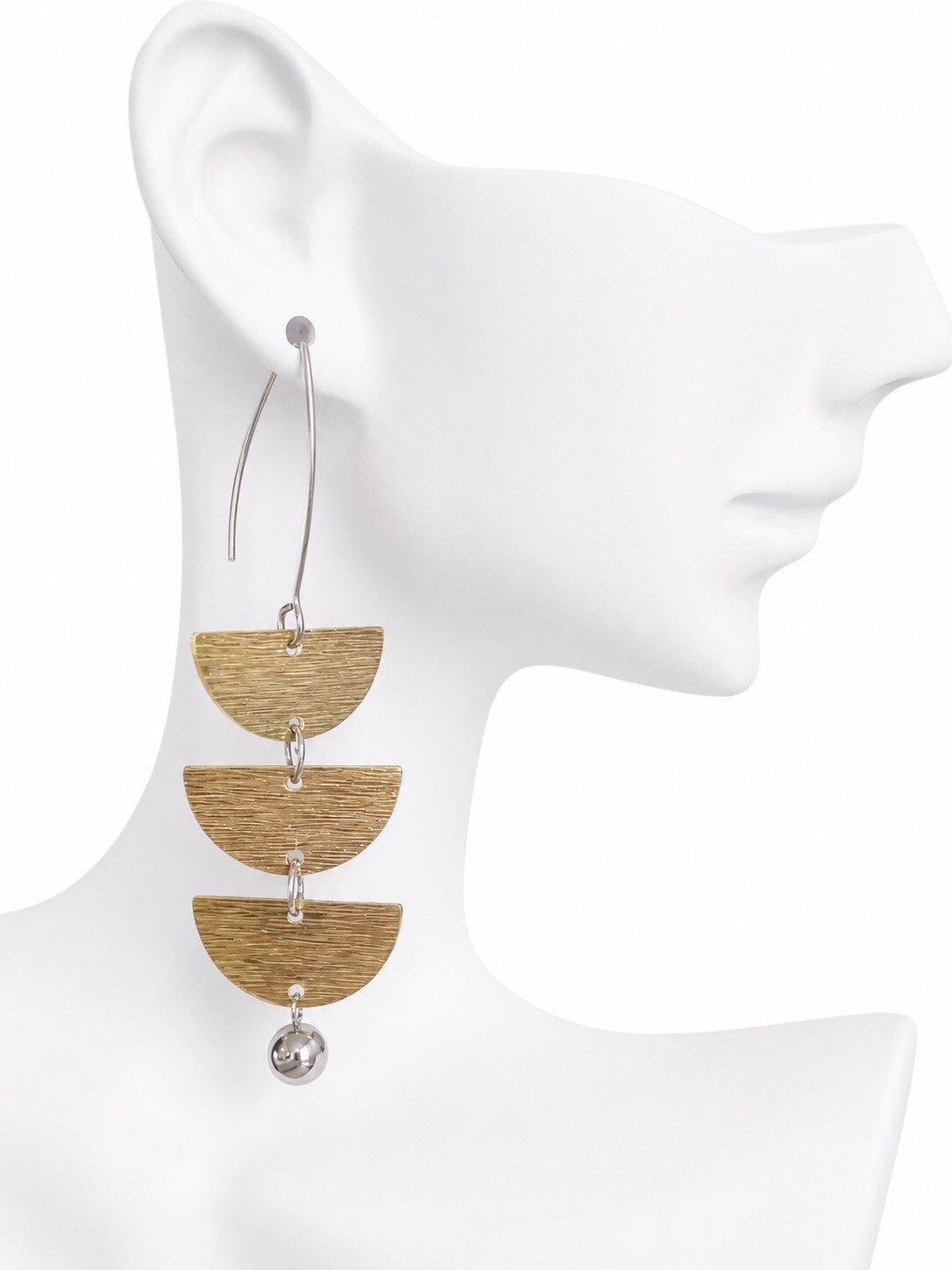 boucles d’oreilles pendantes constellation boheme laiton doré et acier inoxydable argenté perle 7 cm IslaBra
