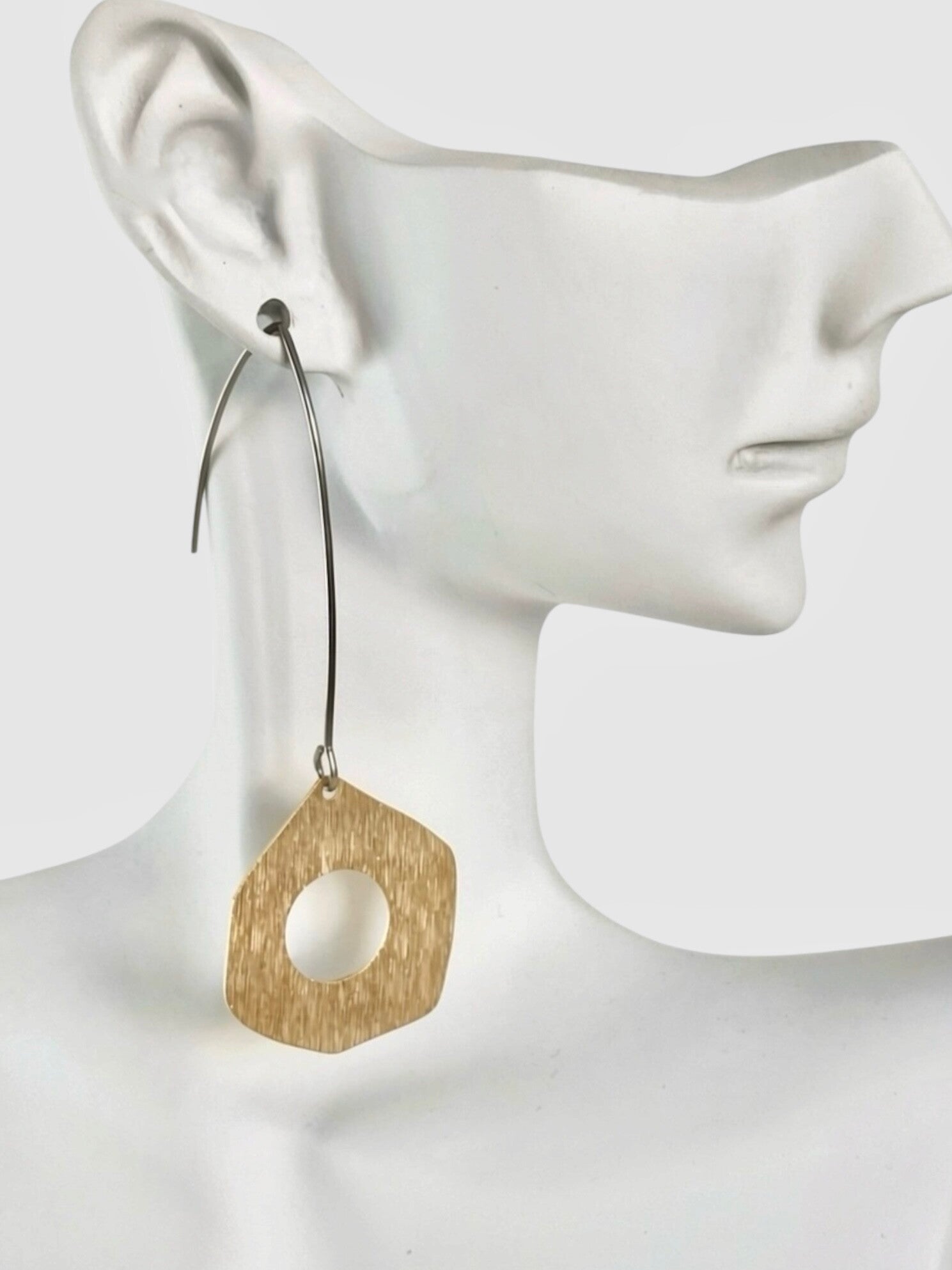 Boucles d'oreilles bohème pendante liberté laiton brut doré acier inoxydable argenté IslaBra