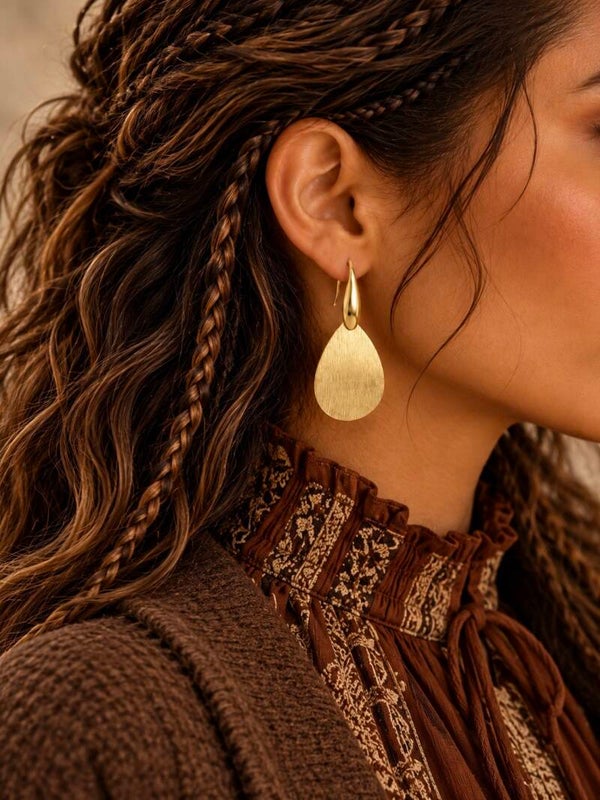 Petites Boucles d'Oreilles Goutte Pleine - CARAIBES DORE