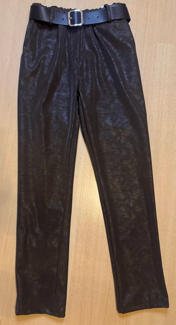 Lederlook broek tipi met riem