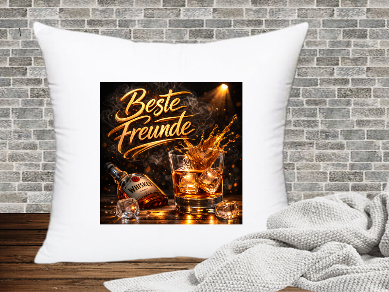Beste Freunde - Kissenhülle Whiskey