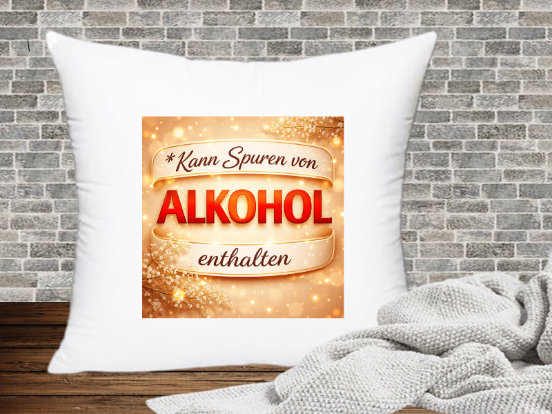 Kann Spuren von Alkohol enthalten - Kissenhülle Kann Spuren von xx enthalten