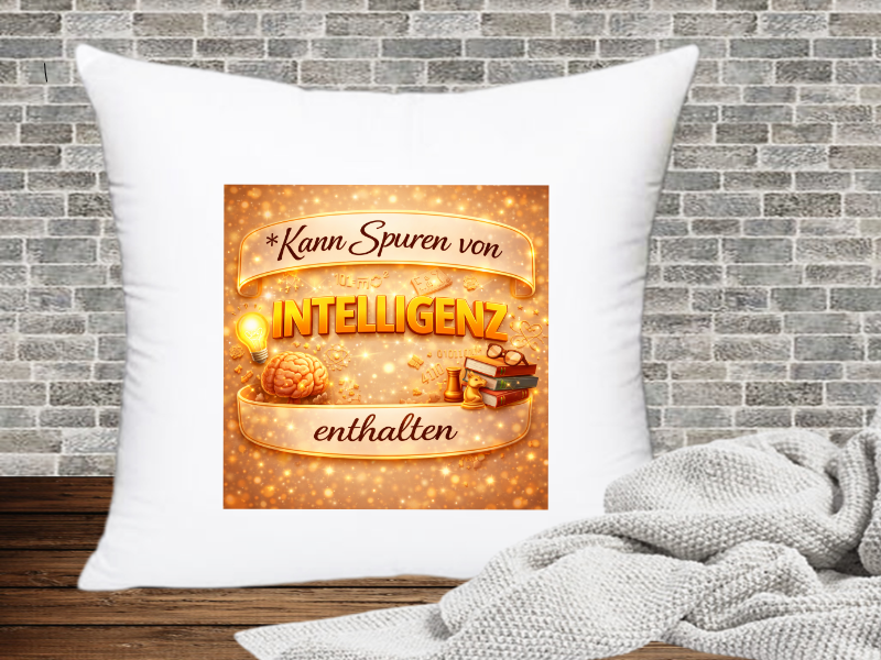 Kann Spuren von Intelligenz enthalten - Kissenhülle Kann Spuren von xx enthalten