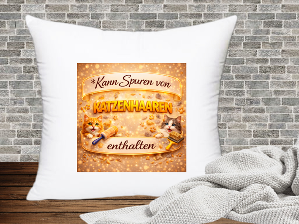 Kann Spuren von Katzenhaaren enthalten - Kissenhülle Kann Spuren von xx enthalten