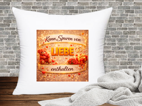 Kann Spuren von Liebe enthalten - Kissenhülle Kann Spuren von xx enthalten
