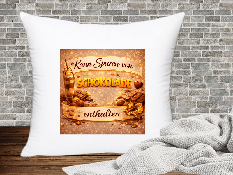 Kann Spuren von Schokolade enthalten - Kissenhülle Kann Spuren von xx enthalten