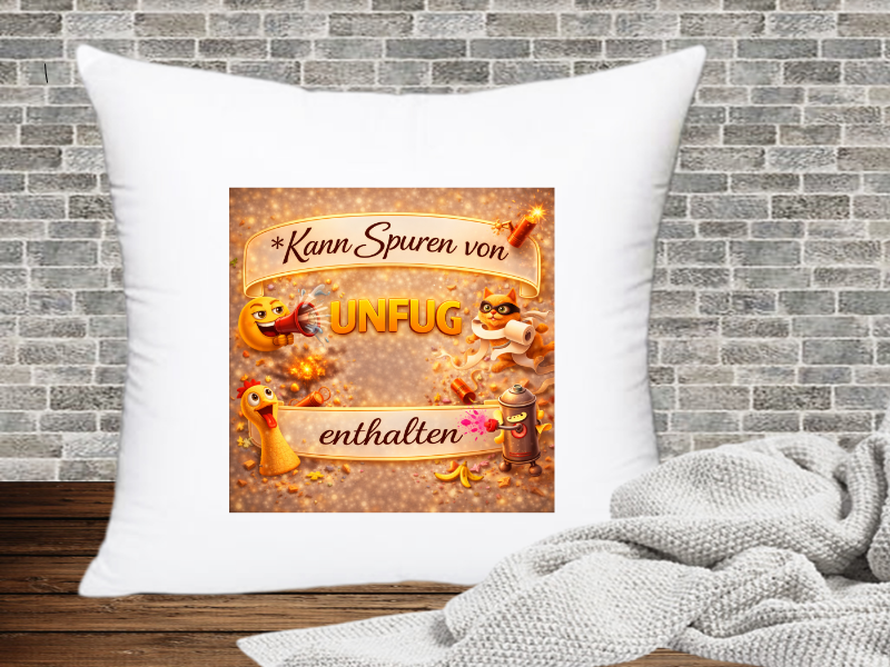 Kann Spuren von Unfug enthalten - Kissenhülle Kann Spuren von xx enthalten