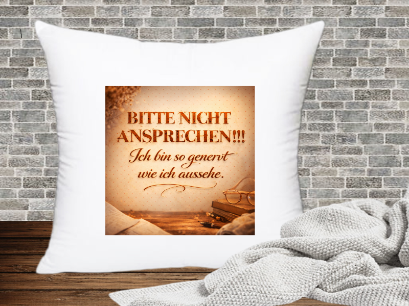 Bitte nicht absprechen!!! Ich bin so genervt wie ich aussehe.- Kissenhülle Genervt