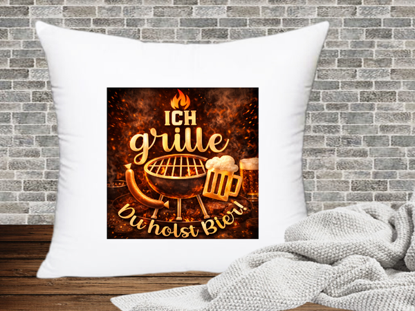 Ich Grille Du holst Bier! - Kissenhülle Grillen