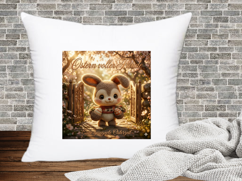 Ostern voller Freunde. Eine gesegnete Osterzeit - Kissenhülle Ostern
