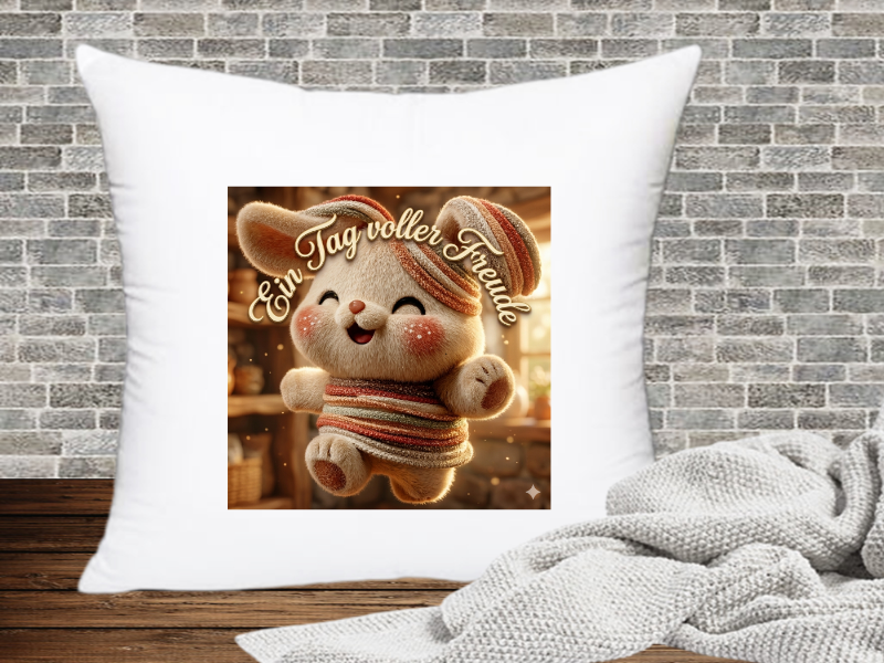 Ein Tag voller Freude - Kissenhülle Hase