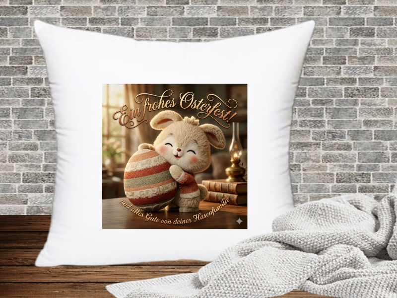 Ein Frohe Osterfest!  Und alles Gute von deiner Hasenfamilie - Kissenhülle Ostern