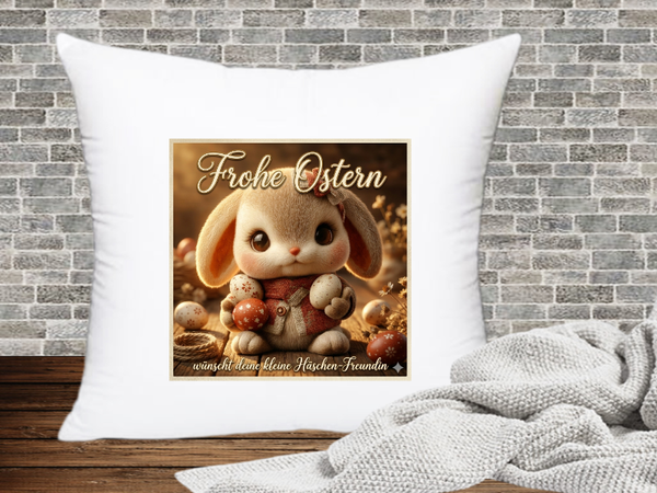 Frohe Ostern wünscht deine kleine Häschen-Freundin - Kissenhülle Ostern