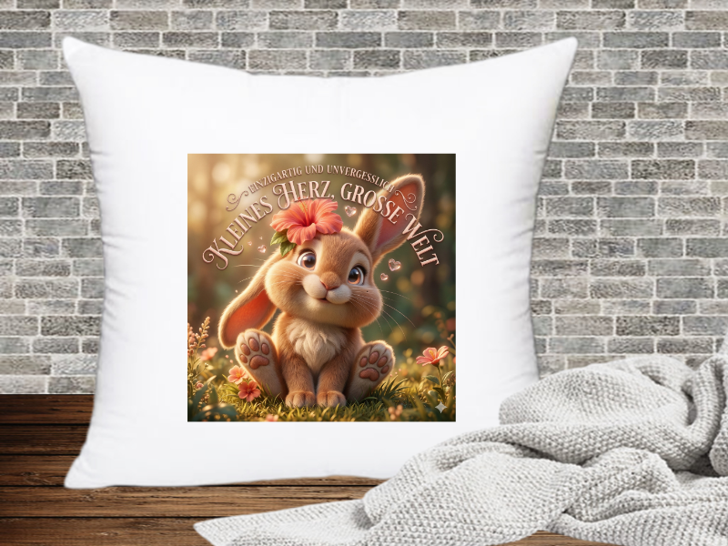 Einzigartig und Unvergesslich kleines Herz, großes Welt - Kissenhülle Ostern