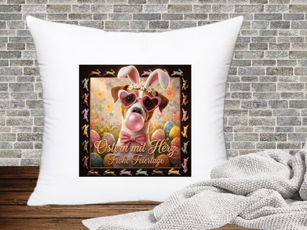 Ostern mit Herz Frohe Feiertage - Kissenhülle Ostern