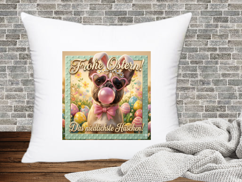 Frohe Ostern! Das niedlichste Häschen! - Kissenhülle Ostern