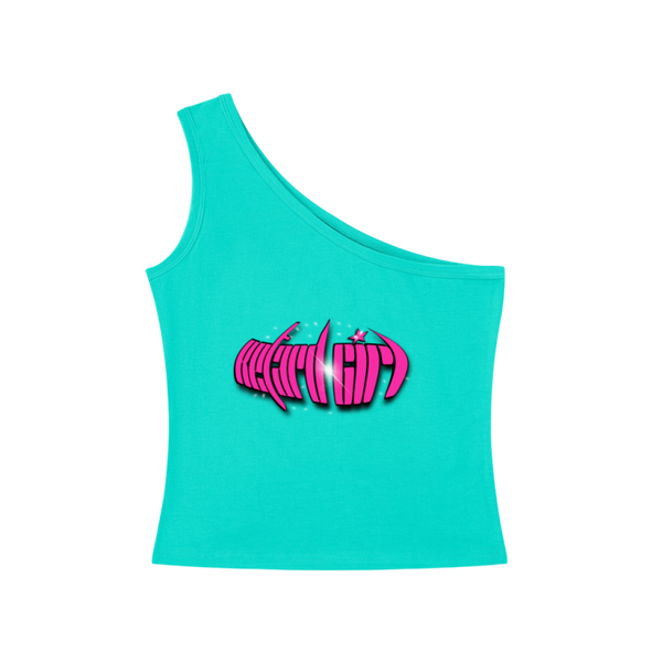 Retard Girl One-Shoulder Crop T-Shirt