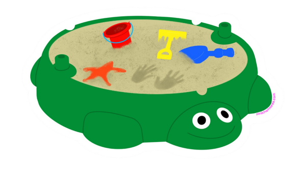 Turtle Sandbox Die Cut Sticker