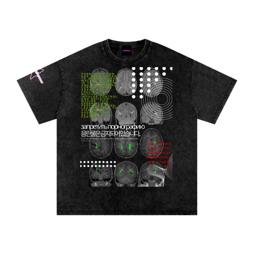 Brain On Porn Distressed Oversized T-Shirt