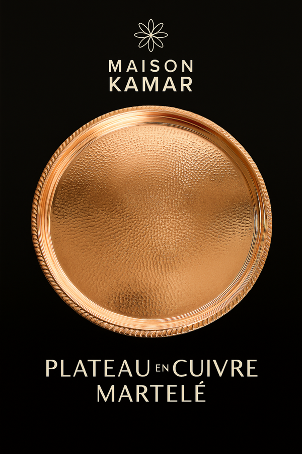 Plateau en cuivre martelé
