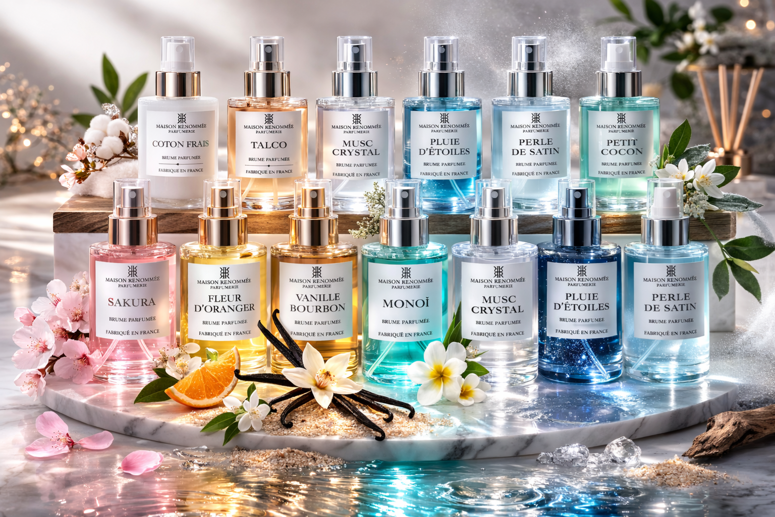 Lot de 50 sprays d'ambiance et textile au choix