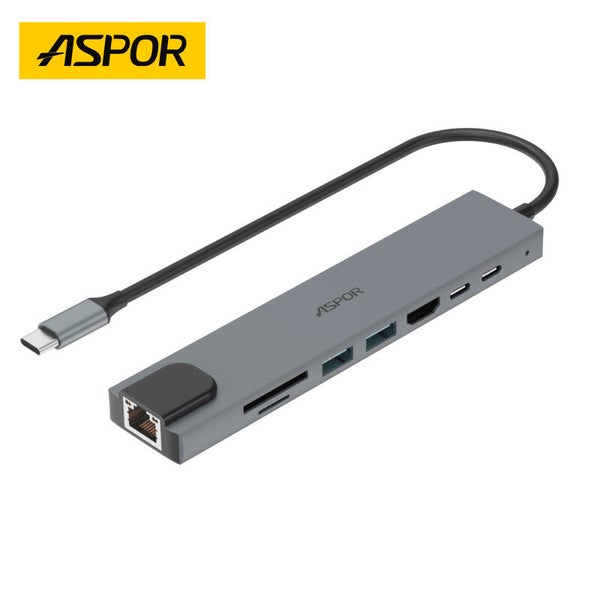 Hub USB-C 8-en-1 ASPOR (Modèle A782)