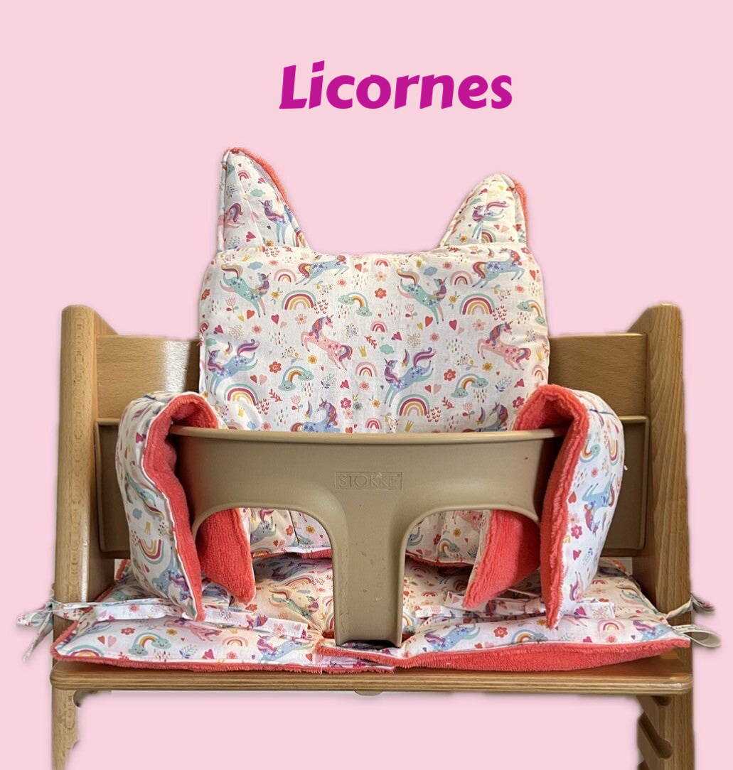 Coussin Chaise Haute Tripp Trapp Stokke - Licornes