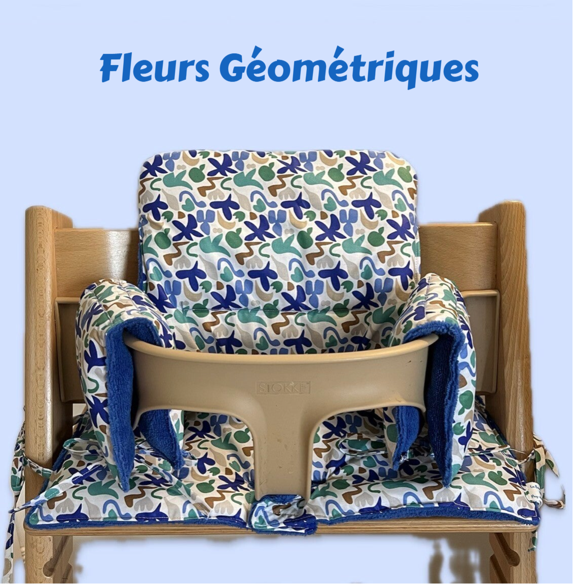 Coussin Imperméable Chaise Haute Stokke - Fleurs Géométriques