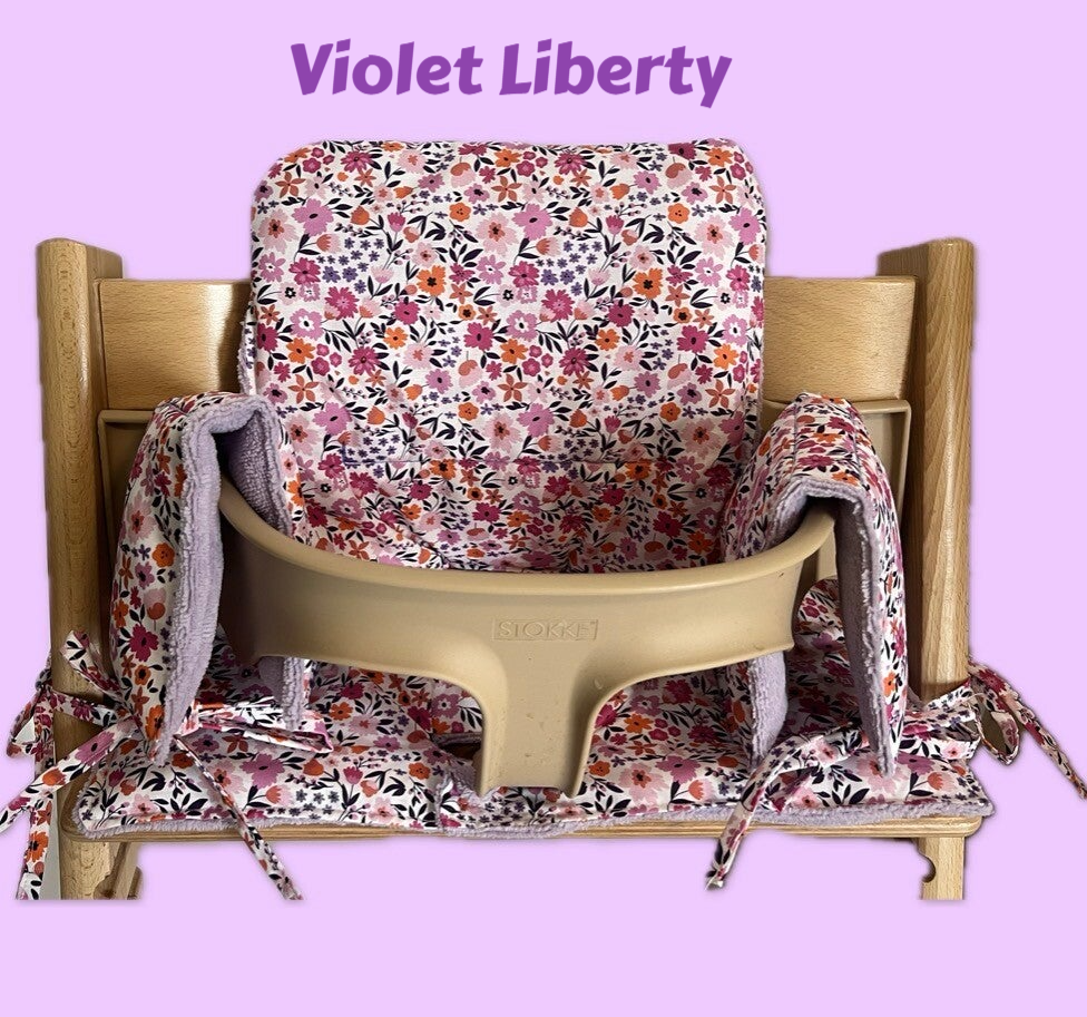 Coussin Imperméable Chaise Haute Stokke - Violet Liberty