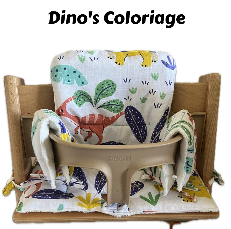Coussin Chaise Haute Tripp Trapp Stokke - Dino’s Coloriage