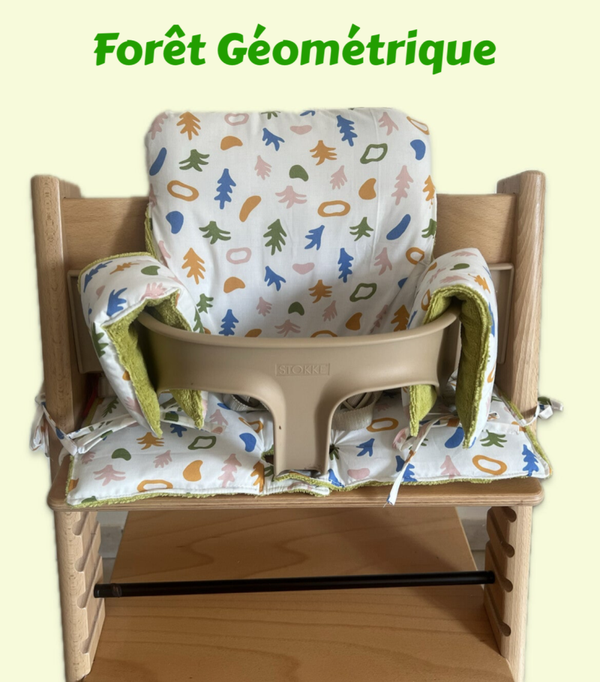 Coussin Chaise Haute Tripp Trapp Stokke - Forêt Géométrique