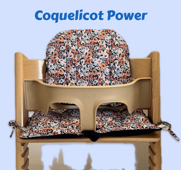 Coussin Chaise Haute Tripp Trapp Stokke SAcc.  - Coquelicots Power