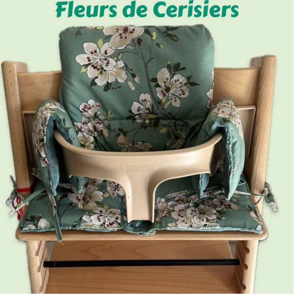 Coussin Imperméable Chaise Haute Stokke - Cerisiers