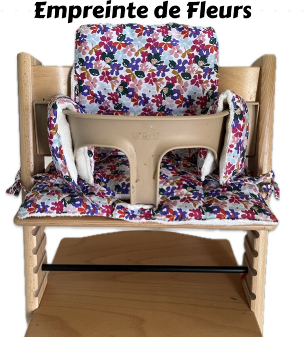 Coussin Imperméable Chaise Haute Stokke - Empreintes de Fleurs