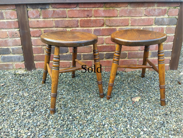 Pair of Antique Rustic farm house stools