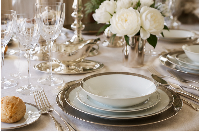 Table dressée intemporelle art de la table classique 
